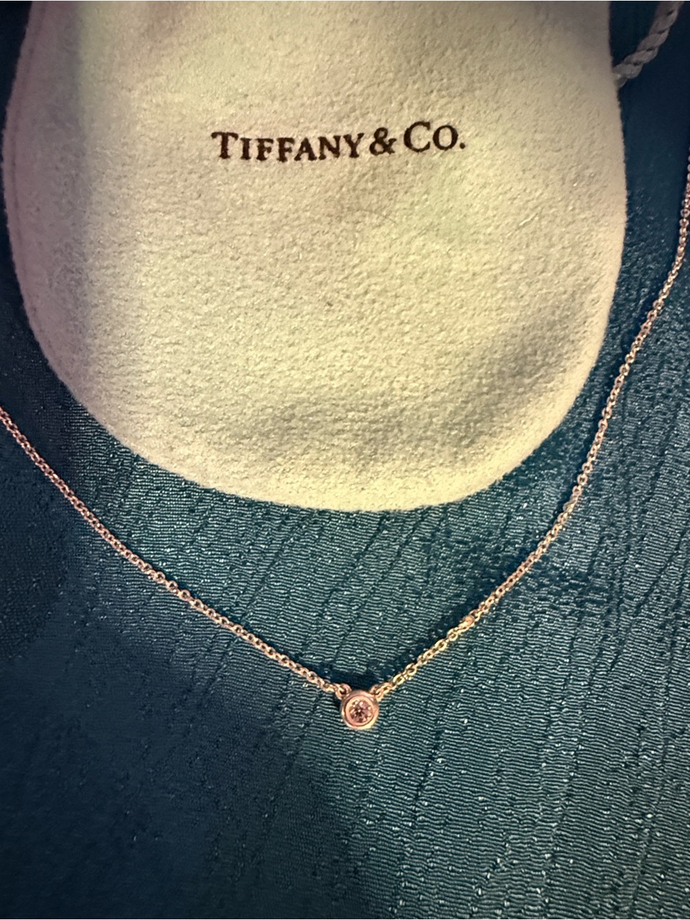 Tiffany & Co. sterling “diamonds by the yard“ solitaire necklace